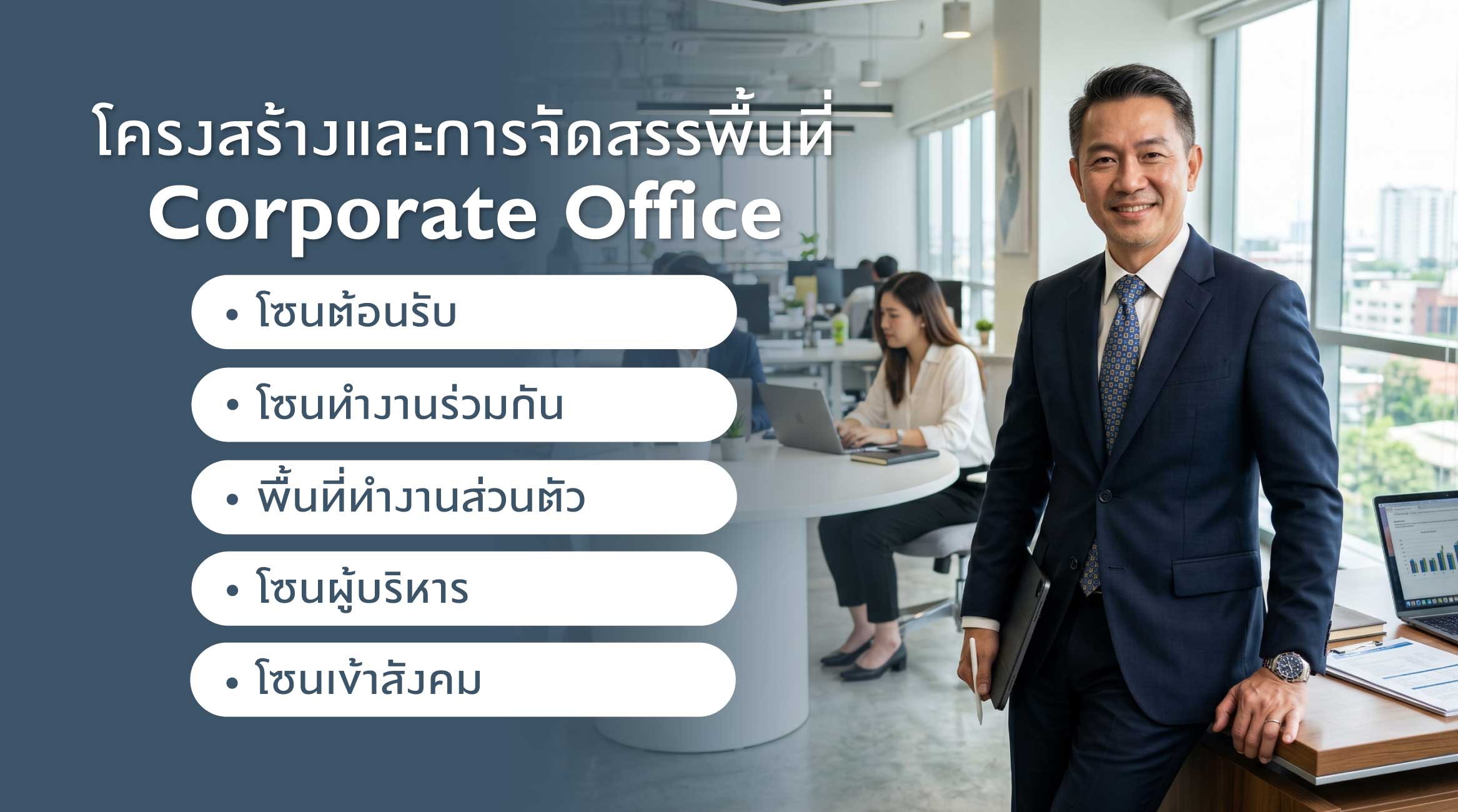 โครงสร้างและการจัดสรรพื้นที่ Corporate Office
